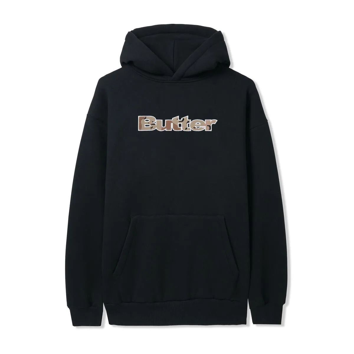 Butter Goods Logo Camo Applique Pullover Hood Black